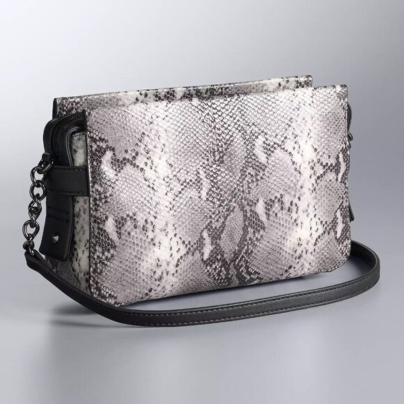 Simply Vera Vera Wang Sintra Faux Snakeskin Crossbody Bag - Picture 2 of 4